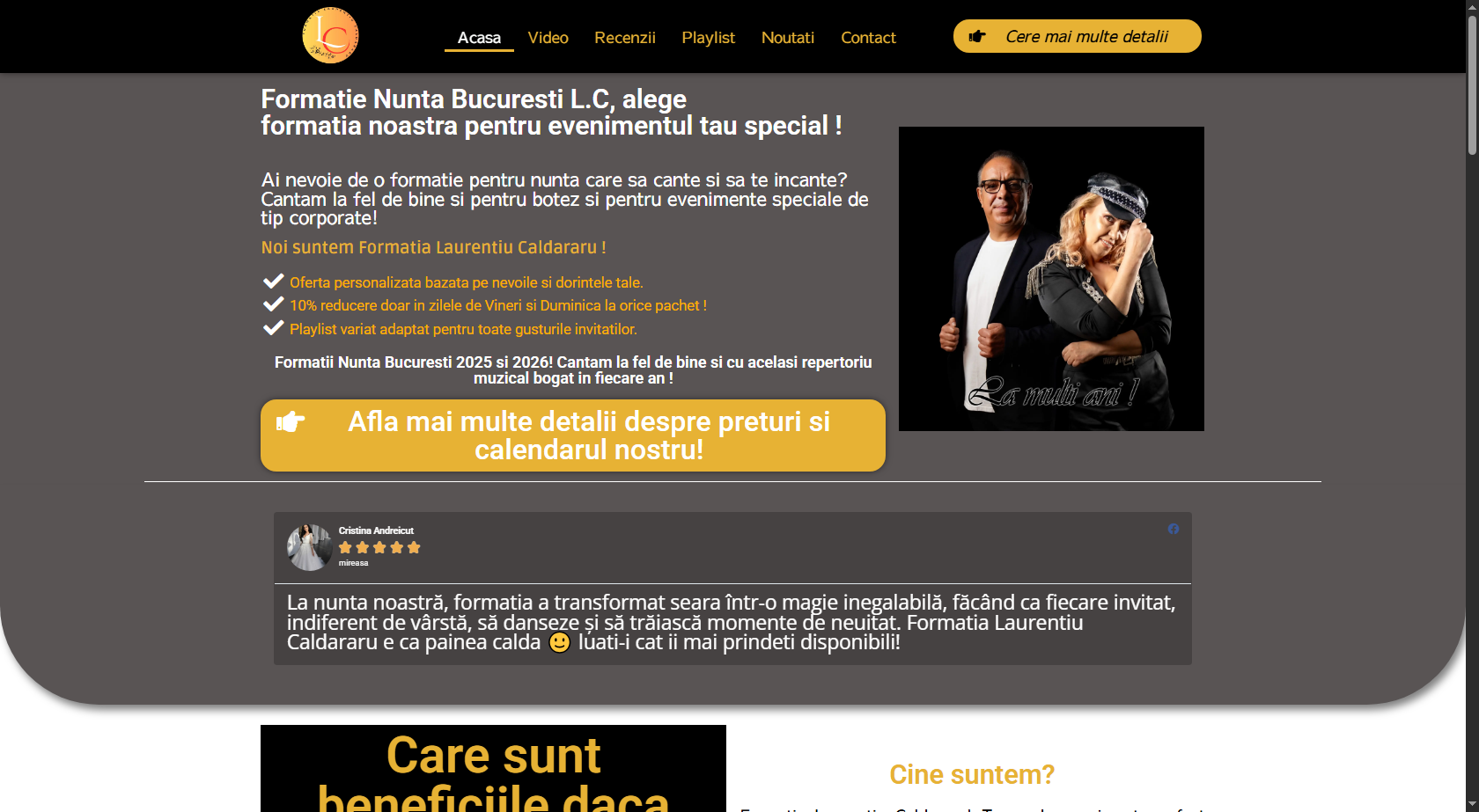 creare site-uri web formatie nunta bucuresti site web